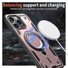 For iPhone 15 Pro PC Hybrid TPU Armor MagSafe Holder Phone Case(Rose Gold) - 3