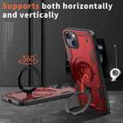 For iPhone 15 Plus PC Hybrid TPU Armor MagSafe Ring Holder Phone Case(Red) - 2