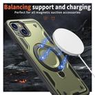 For iPhone 15 PC Hybrid TPU Armor MagSafe Holder Phone Case(Olive Green) - 3