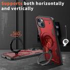 For iPhone 15 PC Hybrid TPU Armor MagSafe Holder Phone Case(Red) - 2