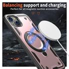 For iPhone 15 PC Hybrid TPU Armor MagSafe Holder Phone Case(Rose Gold) - 3