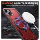 For iPhone 14 Plus PC Hybrid TPU Armor MagSafe Holder Phone Case(Red) - 3