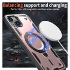 For iPhone 14 Plus PC Hybrid TPU Armor MagSafe Holder Phone Case(Rose Gold) - 3