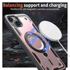 For iPhone 14 PC Hybrid TPU Armor MagSafe Holder Phone Case(Rose Gold) - 3