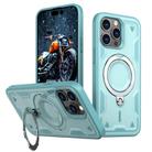 For iPhone 14 Pro PC Hybrid TPU Armor MagSafe Holder Phone Case(Light Blue) - 1