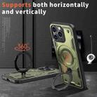 For iPhone 14 Pro PC Hybrid TPU Armor MagSafe Ring Holder Phone Case(Olive Green) - 2