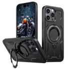 For iPhone 13 Pro Max PC Hybrid TPU Armor MagSafe Holder Phone Case(Black) - 1