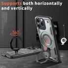 For iPhone 13 Pro Max PC Hybrid TPU Armor MagSafe Ring Holder Phone Case(Grey) - 2