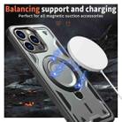 For iPhone 13 Pro Max PC Hybrid TPU Armor MagSafe Ring Holder Phone Case(Grey) - 3