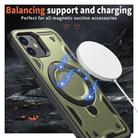 For iPhone 12 PC Hybrid TPU Armor MagSafe Holder Phone Case(Olive Green) - 3