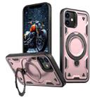 For iPhone 12 PC Hybrid TPU Armor MagSafe Holder Phone Case(Rose Gold) - 1