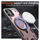 For iPhone 12 PC Hybrid TPU Armor MagSafe Holder Phone Case(Rose Gold) - 3