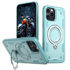 For iPhone 12 Pro Max PC Hybrid TPU Armor MagSafe Holder Phone Case(Light Blue) - 1