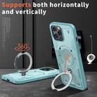 For iPhone 12 Pro Max PC Hybrid TPU Armor MagSafe Holder Phone Case(Light Blue) - 2