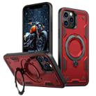 For iPhone 12 Pro Max PC Hybrid TPU Armor MagSafe Holder Phone Case(Red) - 1