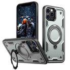 For iPhone 12 Pro Max PC Hybrid TPU Armor MagSafe Holder Phone Case(Grey) - 1