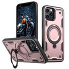 For iPhone 12 Pro Max PC Hybrid TPU Armor MagSafe Holder Phone Case(Rose Gold) - 1