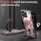 For iPhone 12 Pro Max PC Hybrid TPU Armor MagSafe Holder Phone Case(Rose Gold) - 2