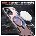 For iPhone 12 Pro Max PC Hybrid TPU Armor MagSafe Holder Phone Case(Rose Gold) - 3