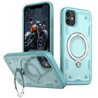 For iPhone 11 PC Hybrid TPU Armor MagSafe Holder Phone Case(Light Blue) - 1