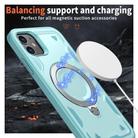 For iPhone 11 PC Hybrid TPU Armor MagSafe Holder Phone Case(Light Blue) - 3