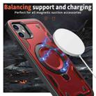 For iPhone 11 PC Hybrid TPU Armor MagSafe Holder Phone Case(Red) - 3