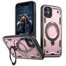 For iPhone 11 PC Hybrid TPU Armor MagSafe Holder Phone Case(Rose Gold) - 1