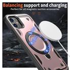 For iPhone 11 PC Hybrid TPU Armor MagSafe Holder Phone Case(Rose Gold) - 3