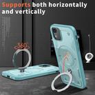 For iPhone XR PC Hybrid TPU Armor MagSafe Holder Phone Case(Light Blue) - 2