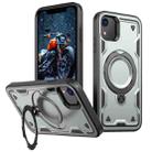 For iPhone XR PC Hybrid TPU Armor MagSafe Holder Phone Case(Grey) - 1