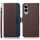 For Samsung Galaxy S25 Edge 5G KHAZNEH Litchi Texture Leather RFID Phone Case(Brown) - 1