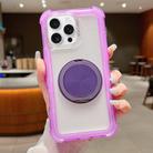 For iPhone 16 Pro Max Matte TPU Hybrid PC 3-in-1 MagSafe Holder Phone Case(Purple) - 1