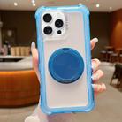 For iPhone 16 Pro Max Matte TPU Hybrid PC 3-in-1 MagSafe Holder Phone Case(Blue) - 1