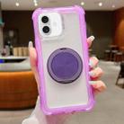 For iPhone 16 Plus Matte TPU Hybrid PC 3-in-1 MagSafe Holder Phone Case(Purple) - 1