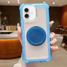 For iPhone 16 Matte TPU Hybrid PC 3-in-1 MagSafe Holder Phone Case(Blue) - 1