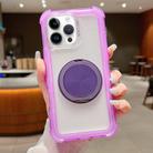 For iPhone 14 Pro Matte TPU Hybrid PC 3-in-1 MagSafe Holder Phone Case(Purple) - 1