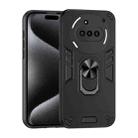 For Nothing Phone 3a Shockproof Metal Ring Holder Phone Case(Black) - 1