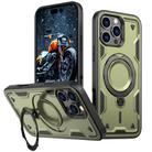 For iPhone 16 Pro Max PC Hybrid TPU Armor MagSafe Holder Phone Case(Olive Green) - 1