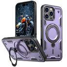 For iPhone 16 Pro Max PC Hybrid TPU Armor MagSafe Holder Phone Case(Purple) - 1