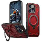 For iPhone 16 Pro PC Hybrid TPU Armor MagSafe Holder Phone Case(Red) - 1