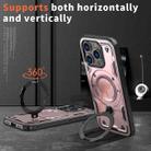 For iPhone 16 Pro PC Hybrid TPU Armor MagSafe Holder Phone Case(Rose Gold) - 2