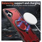 For iPhone 16 Plus PC Hybrid TPU Armor MagSafe Holder Phone Case(Red) - 3