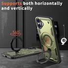 For iPhone 16 PC Hybrid TPU Armor MagSafe Holder Phone Case(Olive Green) - 2