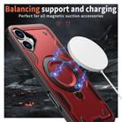 For iPhone 16 PC Hybrid TPU Armor MagSafe Holder Phone Case(Red) - 3