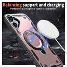 For iPhone 16 PC Hybrid TPU Armor MagSafe Holder Phone Case(Rose Gold) - 3