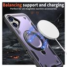 For iPhone 16 PC Hybrid TPU Armor MagSafe Holder Phone Case(Purple) - 3