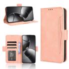 For Xiaomi 14T Pro Skin Feel Calf Texture Card Slots Leather Phone Case(Pink) - 1