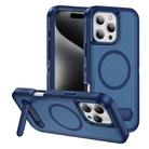 For iPhone 16 Pro Max Guard MagSafe Holder Matte PC Hybrid TPU Phone Case(Royal Blue) - 1