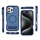 For iPhone 16 Pro Max Guard MagSafe Holder Matte PC Hybrid TPU Phone Case(Royal Blue) - 2