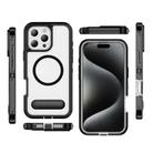 For iPhone 16 Pro Max Guard MagSafe Holder Matte PC Hybrid TPU Phone Case(Black Transparent) - 2